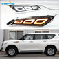 Car LED DRL 12V Daylights For Nissan Patrol 2016 - 2018 Yellow Turn Signal Daytime Running Headlamps Auto Driving Lamp Foglamps