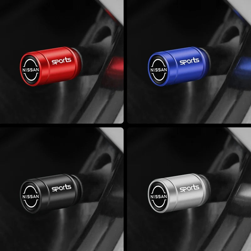4Pcs Auto Metal Wheel Tire Valve Caps Stem Case For Nissan X-trail Qashqai Note Juke Sentra Patrol Navara Micra Car Accessories