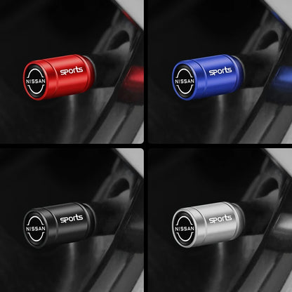4Pcs Auto Metal Wheel Tire Valve Caps Stem Case For Nissan X-trail Qashqai Note Juke Sentra Patrol Navara Micra Car Accessories