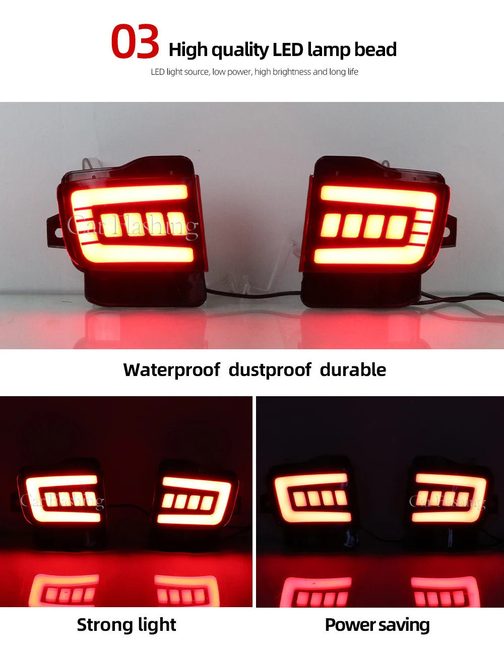 Rear Back Tail LED Bumper Brake Stop Running Light Fog Lights For Toyota Land Cruiser 200 FJ200 LC200 2016 2017 2018 2019 2020