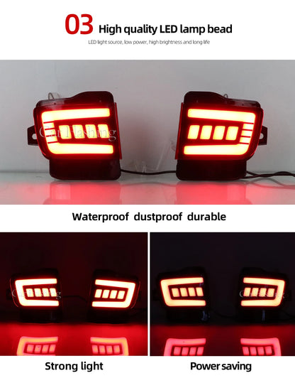 Rear Back Tail LED Bumper Brake Stop Running Light Fog Lights For Toyota Land Cruiser 200 FJ200 LC200 2016 2017 2018 2019 2020