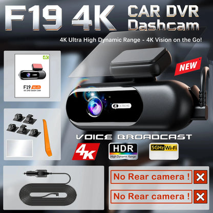 Dash Cam for cars 4K UHD Recording Front Rear Car Camera HDR Night Vision Recorder Built in Wi-Fi 24H Parking Mode APP Monitor