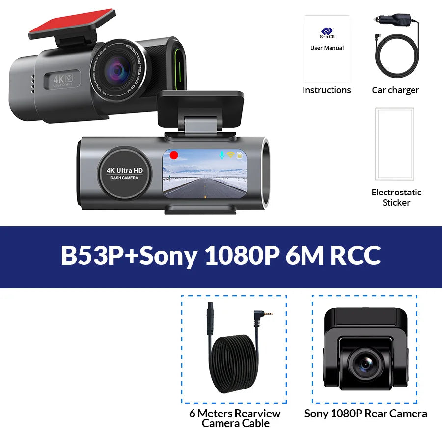 Dash Cam 4K UHD Recording Car Camera DVR Night Vision