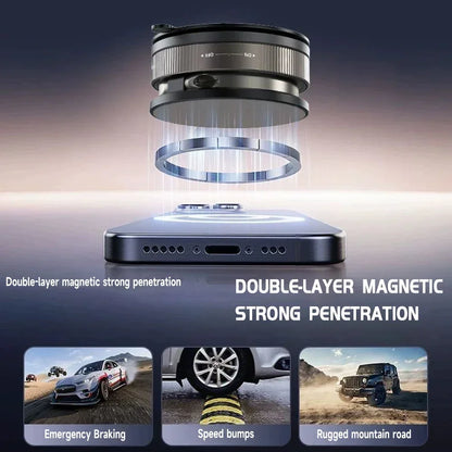 Magnetic Phone Holder for Car 360 °   Rotatable Foldable & Adjustable Magnetic Car Mount, Suction Cup Phone Holder for Car/Mirror