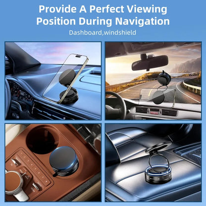 Magnetic Phone Holder for Car 360 °   Rotatable Foldable & Adjustable Magnetic Car Mount, Suction Cup Phone Holder for Car/Mirror