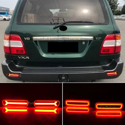 Car Rear Bumper ReflectorFor light For Lexus LX470 For Toyota Land Cruiser 1998-2007 LED Brake Tail Lights turn signal lamp