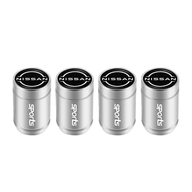 4Pcs Auto Metal Wheel Tire Valve Caps Stem Case For Nissan X-trail Qashqai Note Juke Sentra Patrol Navara Micra Car Accessories