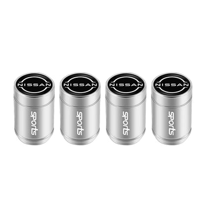 4Pcs Auto Metal Wheel Tire Valve Caps Stem Case For Nissan X-trail Qashqai Note Juke Sentra Patrol Navara Micra Car Accessories