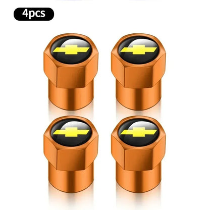 Car Wheel Tire Valve Caps Tyre Rim Stem Covers Airdust For Chevrolet Silverado Impala Malibu Cruze Camaro Cavalier Blazer Aveo