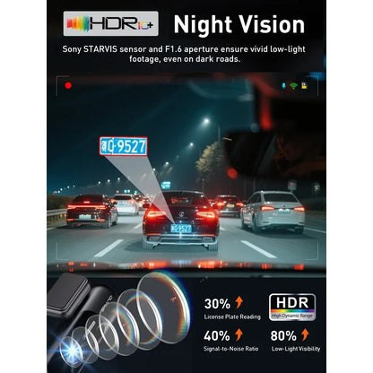 Dash Cam for cars 4K UHD Recording Front Rear Car Camera HDR Night Vision Recorder Built in Wi-Fi 24H Parking Mode APP Monitor