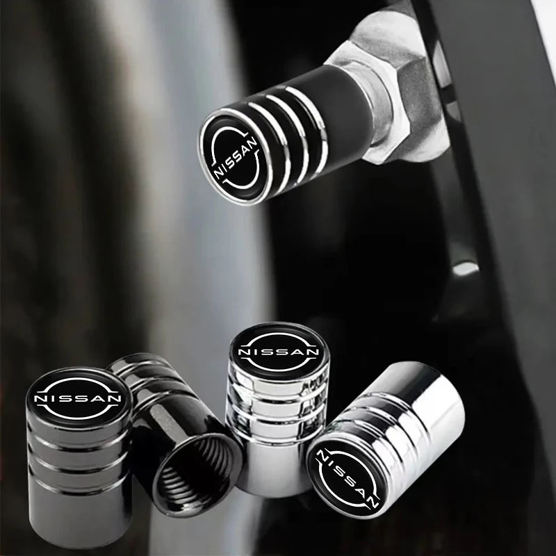 4Pcs Auto Metal Wheel Tire Valve Caps Stem Case For Nissan X-trail Qashqai Note Juke Sentra Patrol Navara Micra Car Accessories