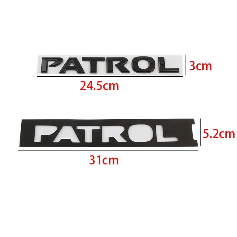 Car 3D ABS Rear Trunk Letters Words Logo Badge Emblem Decals Sticker For Nissan Patrol Y60 Y61 Y62 Y63 Y64 Styling Accessories