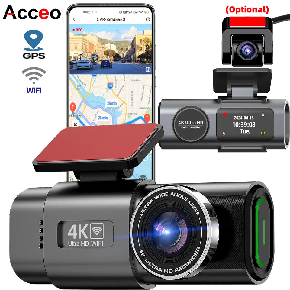 Dash Cam 4K UHD Recording Car Camera DVR Night Vision