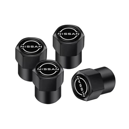 4Pcs Auto Metal Wheel Tire Valve Caps Stem Case For Nissan X-trail Qashqai Note Juke Sentra Patrol Navara Micra Car Accessories