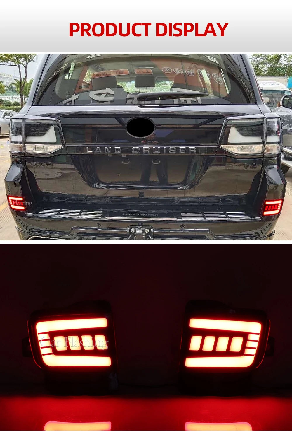 Rear Back Tail LED Bumper Brake Stop Running Light Fog Lights For Toyota Land Cruiser 200 FJ200 LC200 2016 2017 2018 2019 2020