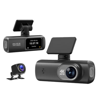 ⁧كاميرا سيارة أمامية بدقة 4K، تدعم التسجيل المزدوج، وتتصل بالهواتف الذكية عبر الواي فاي.⁩, Front+Rear, Front+Rear+GPS Track, Front+Inside, Front+Inside+GPS Track