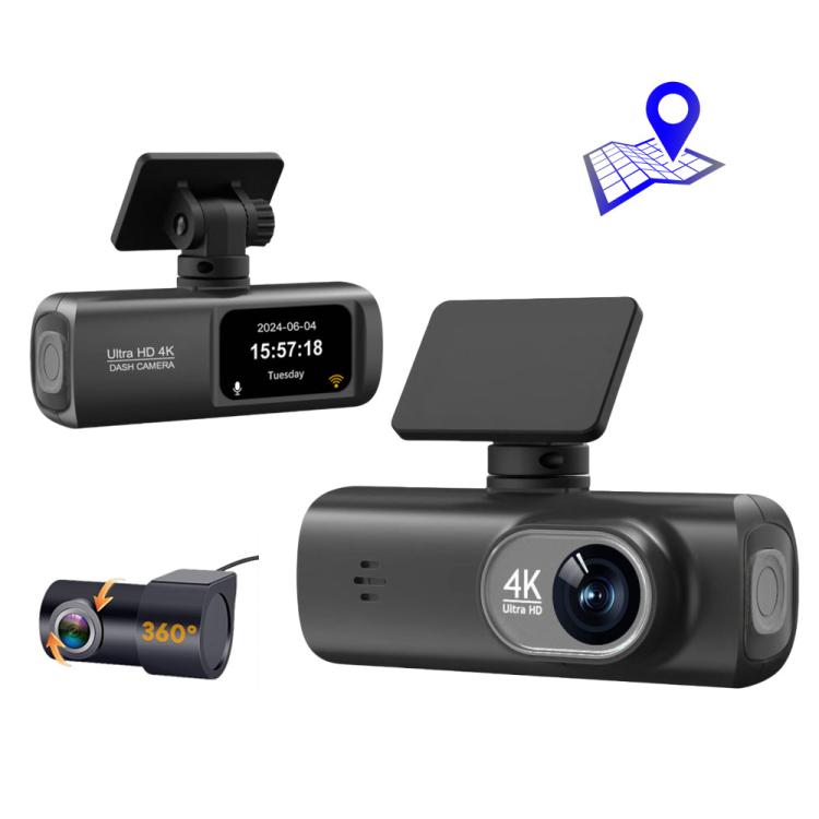 ⁧كاميرا سيارة أمامية بدقة 4K، تدعم التسجيل المزدوج، وتتصل بالهواتف الذكية عبر الواي فاي.⁩, Front+Rear, Front+Rear+GPS Track, Front+Inside, Front+Inside+GPS Track