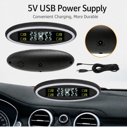 5V USB Powered TPMS Tire Pressure Monitoring System, Buzzer External