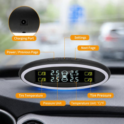 5V USB Powered TPMS Tire Pressure Monitoring System, Buzzer External
