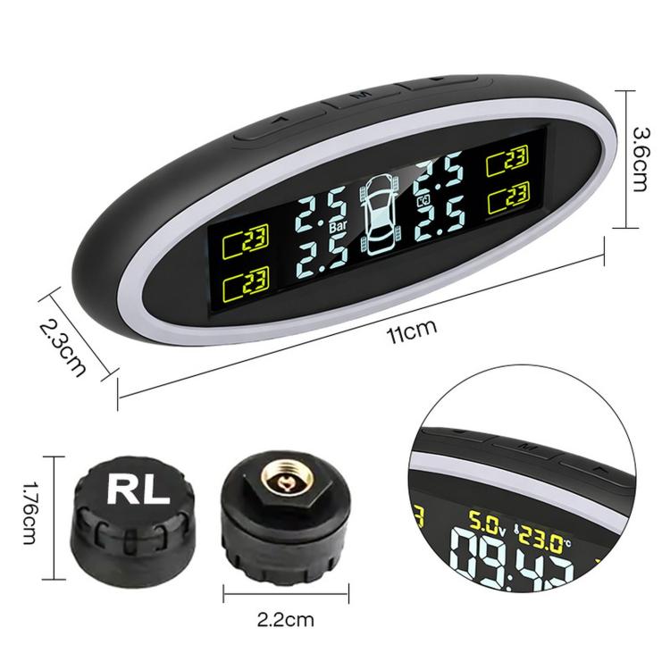 5V USB Powered TPMS Tire Pressure Monitoring System, Buzzer External