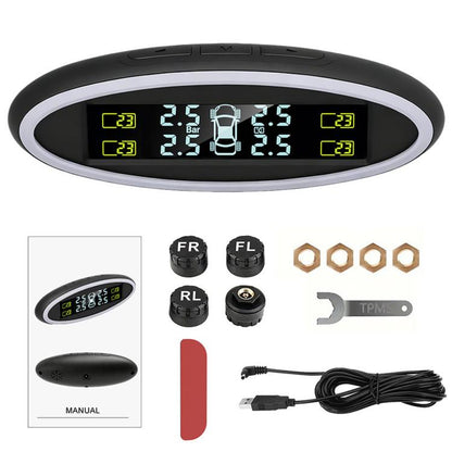 5V USB Powered TPMS Tire Pressure Monitoring System, Buzzer External